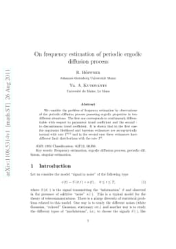 On frequency estimation of periodic ergodic diffusion process