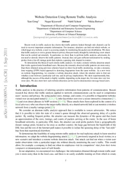 Website Detection Using Remote Traffic Analysis