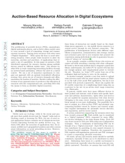 Auction-Based Resource Allocation in Digital Ecosystems