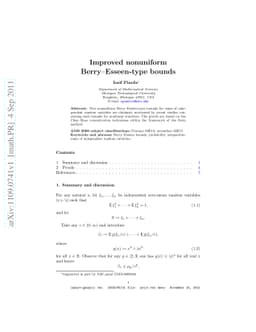 Improved nonuniform Berry--Esseen-type bounds