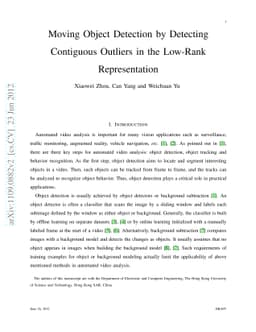 Moving Object Detection by Detecting Contiguous Outliers in the Low-Rank
  Representation