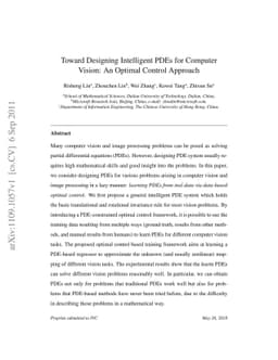 Toward Designing Intelligent PDEs for Computer Vision: An Optimal
  Control Approach