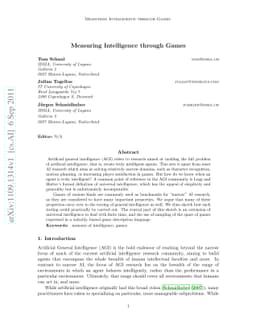 Measuring Intelligence through Games