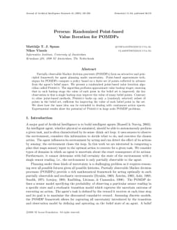 Perseus: Randomized Point-based Value Iteration for POMDPs