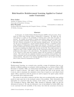 Risk-Sensitive Reinforcement Learning Applied to Control under
  Constraints