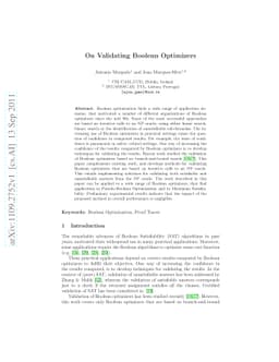 On Validating Boolean Optimizers