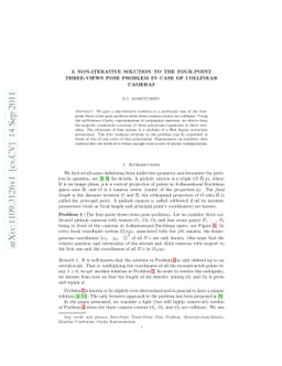 A Non-Iterative Solution to the Four-Point Three-Views Pose Problem in
  Case of Collinear Cameras
