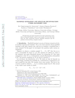 Manifold estimation and singular deconvolution under Hausdorff loss