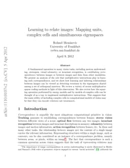 Learning to relate images: Mapping units, complex cells and simultaneous
  eigenspaces
