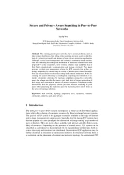 Secure and Privacy- Aware Searching in Peer-to-Peer Networks