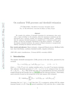 On nonlinear TAR processes and threshold estimation