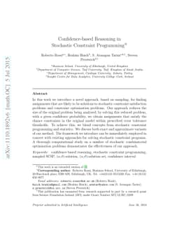Confidence-based Reasoning in Stochastic Constraint Programming