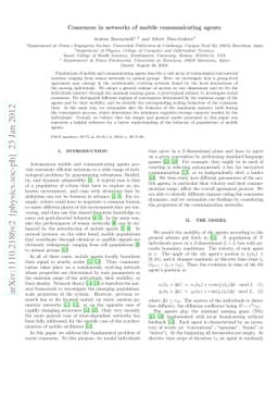 Consensus in networks of mobile communicating agents