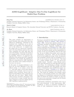 AOSO-LogitBoost: Adaptive One-Vs-One LogitBoost for Multi-Class Problem