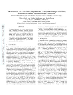 A Generalized Arc-Consistency Algorithm for a Class of Counting
  Constraints: Revised Edition that Incorporates One Correction