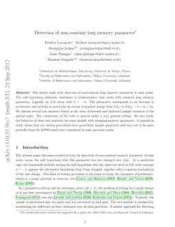 Detection of non-constant long memory parameter