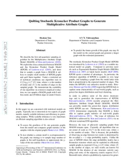 Quilting Stochastic Kronecker Product Graphs to Generate Multiplicative
  Attribute Graphs