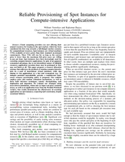Reliable Provisioning of Spot Instances for Compute-intensive
  Applications