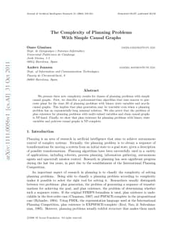 The Complexity of Planning Problems With Simple Causal Graphs