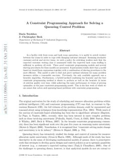 A Constraint Programming Approach for Solving a Queueing Control Problem