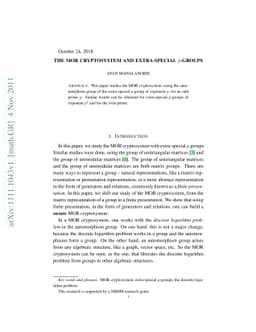 The MOR cryptosystem and extra-special $p$-groups