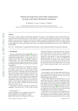 Domain decomposition and locality optimization for large-scale lattice
  Boltzmann simulations