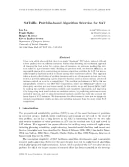 SATzilla: Portfolio-based Algorithm Selection for SAT