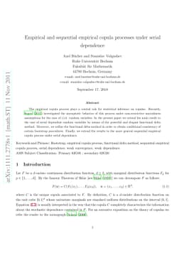 Empirical and sequential empirical copula processes under serial
  dependence