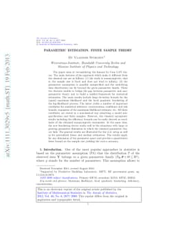 Parametric estimation. Finite sample theory