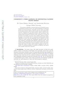 Consistency under sampling of exponential random graph models