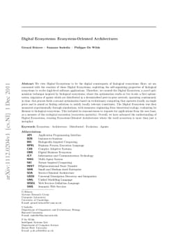 Digital Ecosystems: Ecosystem-Oriented Architectures