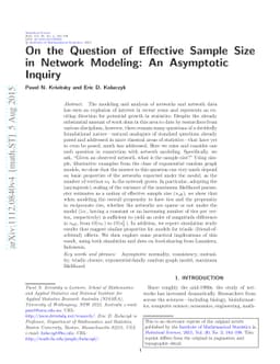 On the Question of Effective Sample Size in Network Modeling: An
  Asymptotic Inquiry