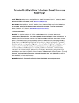 Pervasive Flexibility in Living Technologies through Degeneracy Based
  Design