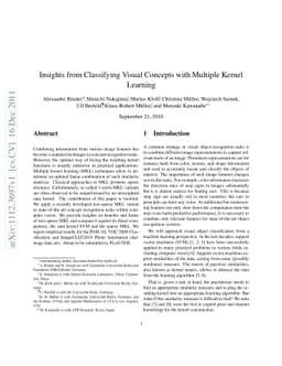 Insights from Classifying Visual Concepts with Multiple Kernel Learning