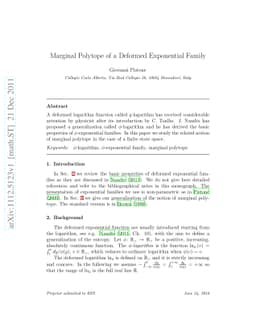 Marginal Polytope of a Deformed Exponential Family