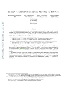Testing $k$-Modal Distributions: Optimal Algorithms via Reductions