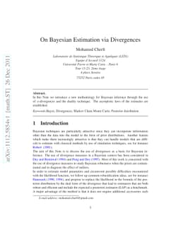On Bayesian Estimation via Divergences
