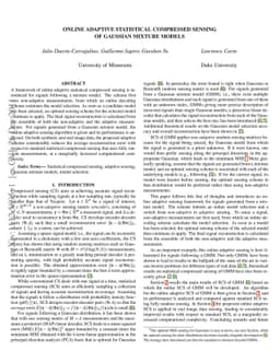 Online Adaptive Statistical Compressed Sensing of Gaussian Mixture
  Models