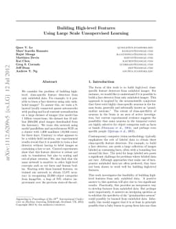 Building high-level features using large scale unsupervised learning