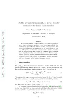 On the asymptotic normality of kernel density estimators for linear
  random fields
