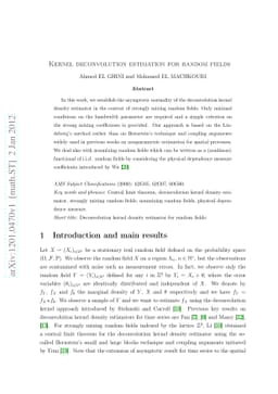 Kernel deconvolution estimation for random fields