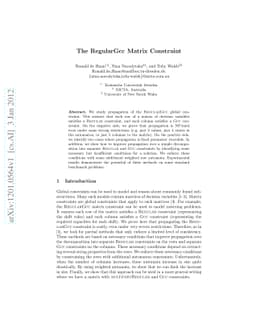 The RegularGcc Matrix Constraint