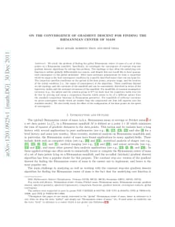 On The Convergence of Gradient Descent for Finding the Riemannian Center
  of Mass