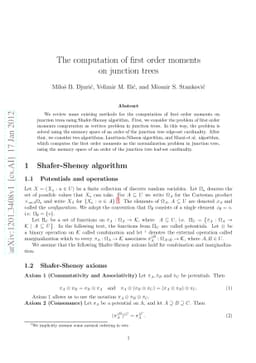 The computation of first order moments on junction trees