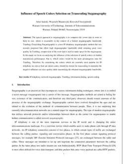 Influence of Speech Codecs Selection on Transcoding Steganography