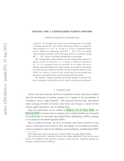 Testing for a generalized Pareto process