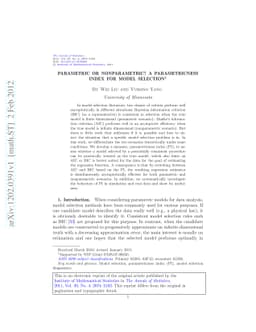 Parametric or nonparametric? A parametricness index for model selection