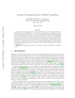 Acoustic Communication for Medical Nanorobots
