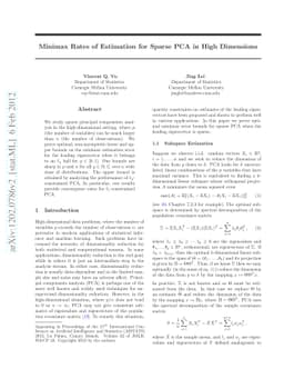 Minimax Rates of Estimation for Sparse PCA in High Dimensions