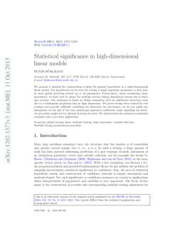 Statistical significance in high-dimensional linear models